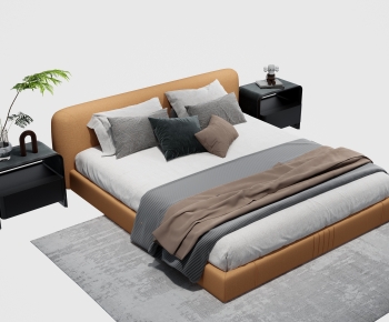 Modern Double Bed-ID:626540298