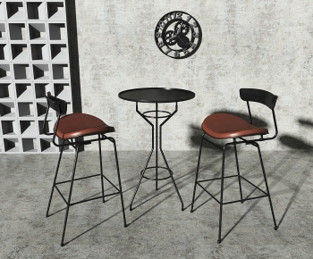 Industrial Style Bar Chair-ID:857129137