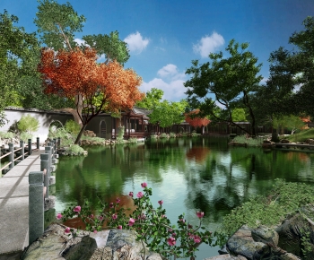 New Chinese Style Garden Landscape-ID:468241938