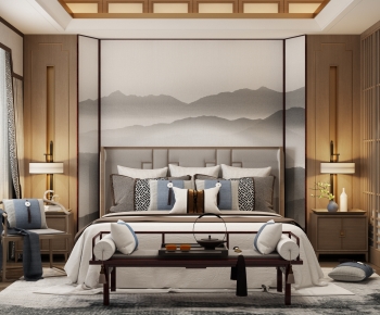 New Chinese Style Bedroom-ID:427974945