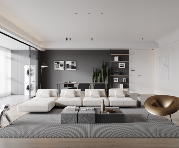 Modern Wabi-sabi Style A Living Room-ID:939887054