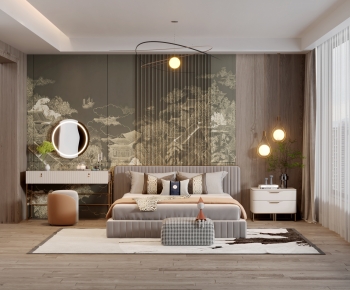 New Chinese Style Bedroom-ID:134887939
