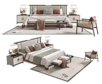 New Chinese Style Double Bed-ID:428486111