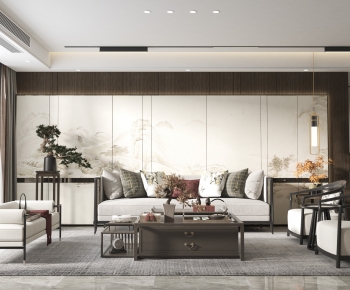 New Chinese Style A Living Room-ID:243451127