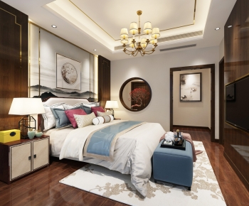 New Chinese Style Bedroom-ID:929009991