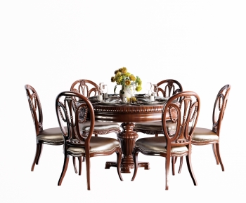 American Style Dining Table And Chairs-ID:692689489