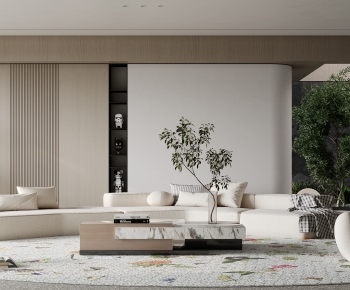 Modern Wabi-sabi Style A Living Room-ID:791035892