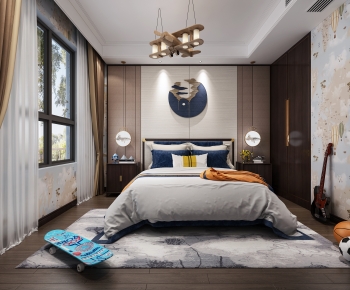 New Chinese Style Bedroom-ID:298053032