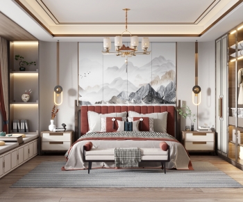 New Chinese Style Bedroom-ID:363307951