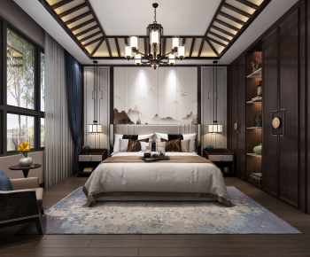 New Chinese Style Bedroom-ID:453372961