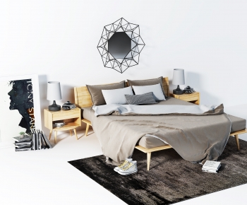 Nordic Style Double Bed-ID:447424898