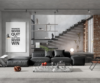 Modern Industrial Style A Living Room-ID:881329066