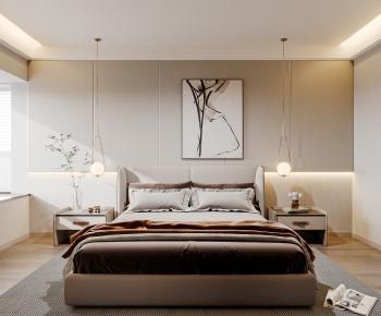 Modern Wabi-sabi Style Bedroom-ID:431876904