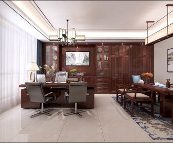 New Chinese Style Manager's Office-ID:664378889