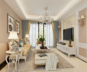Simple European Style A Living Room-ID:974905012
