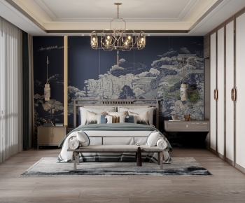 New Chinese Style Bedroom-ID:482410916
