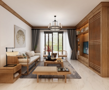New Chinese Style A Living Room-ID:869712111