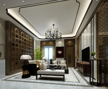 New Chinese Style A Living Room-ID:922040996