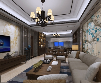 Modern Chinese Style A Living Room-ID:266156911