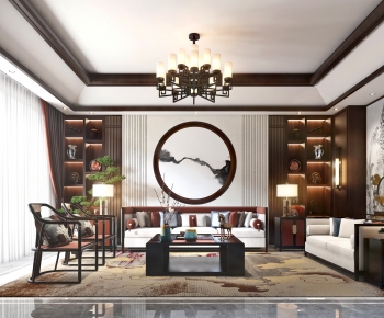 New Chinese Style A Living Room-ID:374607098