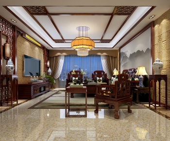 Chinese Style A Living Room-ID:633429054