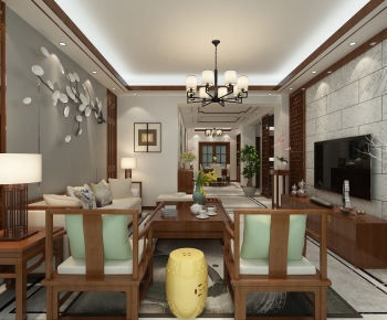 Chinese Style A Living Room-ID:625283004
