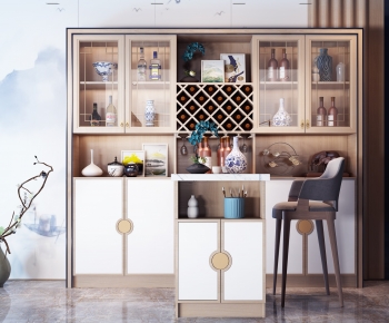 New Chinese Style Wine Cabinet-ID:380666028