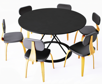 北欧圆形餐桌椅-ID:308641914