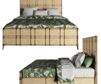 Wabi-sabi Style Double Bed-ID:304073101