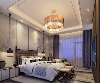 New Chinese Style Bedroom-ID:748929024
