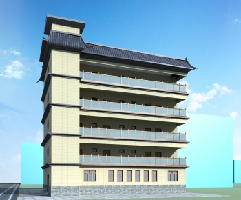 New Chinese Style Building Appearance-ID:840169911