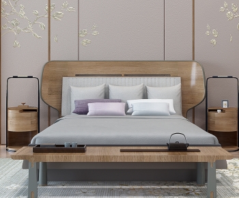New Chinese Style Double Bed-ID:525649071