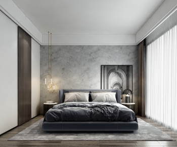 Modern Wabi-sabi Style Bedroom-ID:537909032