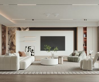 Modern Wabi-sabi Style A Living Room-ID:881573921