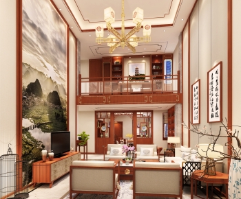 Chinese Style A Living Room-ID:134495022