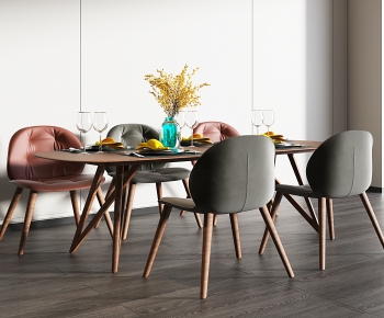 Nordic Style Dining Table And Chairs-ID:319369085