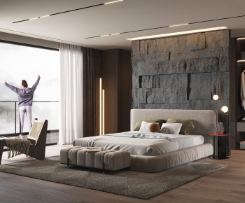 Modern Wabi-sabi Style Bedroom-ID:865886937