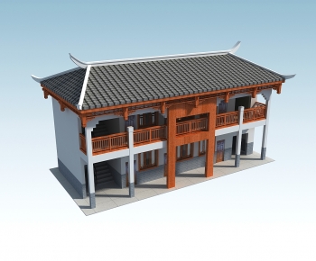 New Chinese Style Ancient Architectural Buildings-ID:729912047