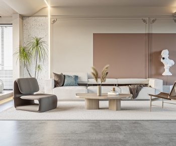 Modern Wabi-sabi Style A Living Room-ID:804188974