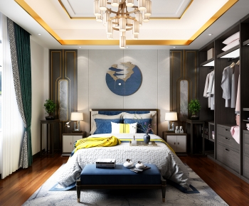 New Chinese Style Bedroom-ID:505580961