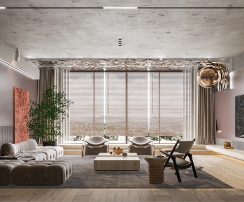 Modern Wabi-sabi Style A Living Room-ID:925719029