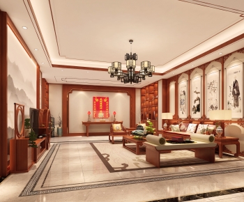 Chinese Style A Living Room-ID:283719061