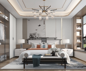 New Chinese Style Bedroom-ID:340935957
