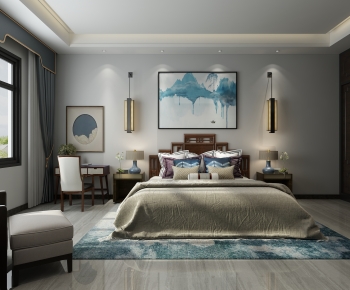 New Chinese Style Bedroom-ID:440954925