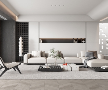 Modern Wabi-sabi Style A Living Room-ID:515796909