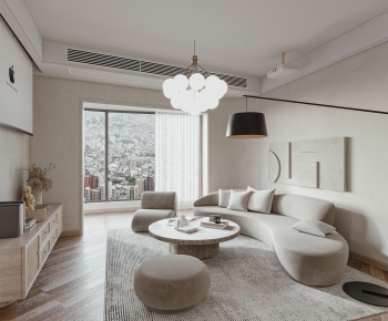 Modern Wabi-sabi Style A Living Room-ID:302583932