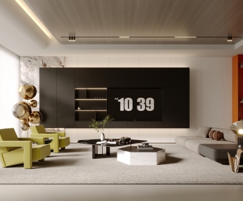 Modern Wabi-sabi Style A Living Room-ID:977669951