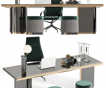 Modern Computer Desk And Chair-ID:340677022