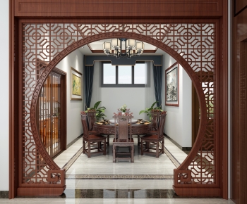 New Chinese Style Dining Room-ID:708497056