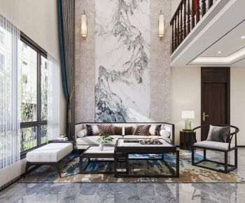 New Chinese Style A Living Room-ID:840347051